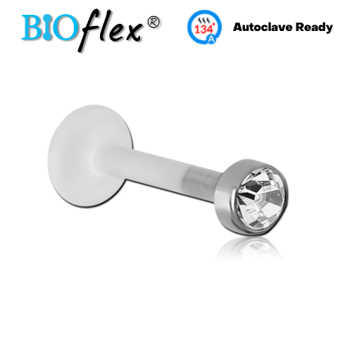 Bioflex Threadless Labret with Titanium Jeweled Disc