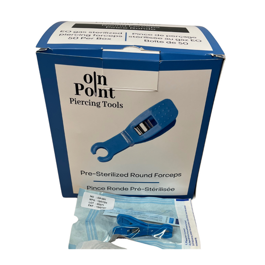 On Point Disposable Pre-Sterilized Plastic Round Forceps Clamp - 50/Box (.90cents/clamp)