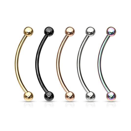 Surgical Steel External Thread Snake Eyes Curved Barbells