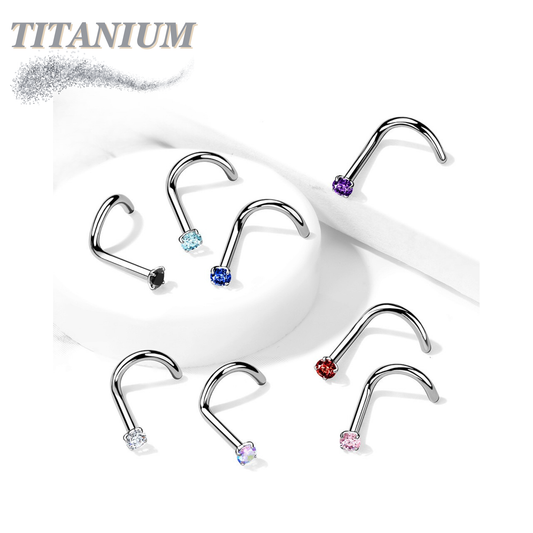 Titanium Nostril Corkscrew Prong Set