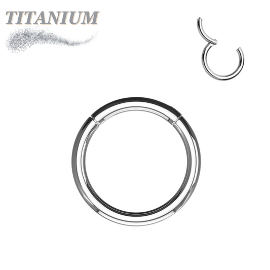 Titanium Standard Hinged Rings Plain Silver