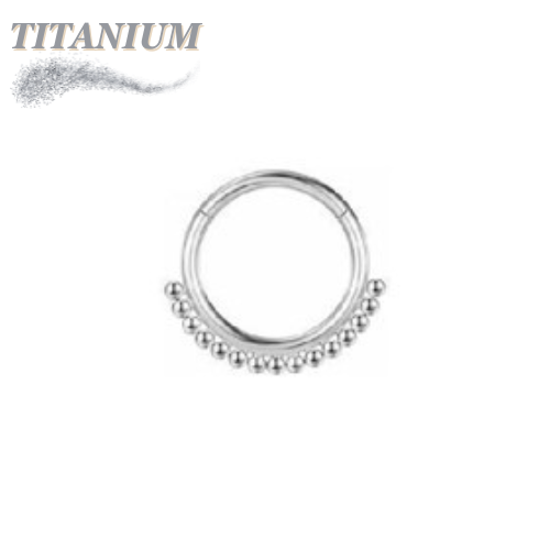 Titanium Ball Lined Hinged Ring