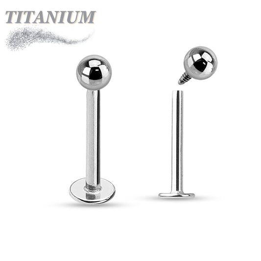 Titanium Solid Ball Labrets Internal Thread (4mm Base)