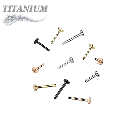 Threadless Titanium Flat Back Labret Post Only - 4mm Base