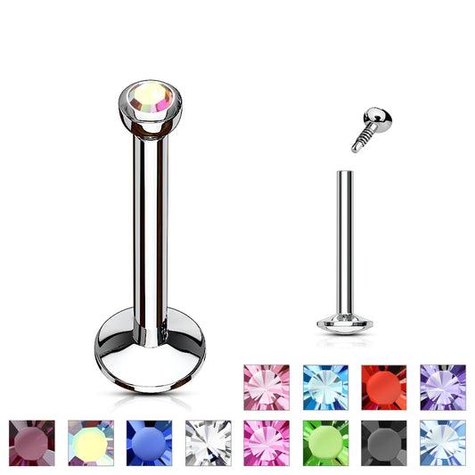 Surgical Steel Internally Threaded Press Fit Gem with 4mm UFO Base