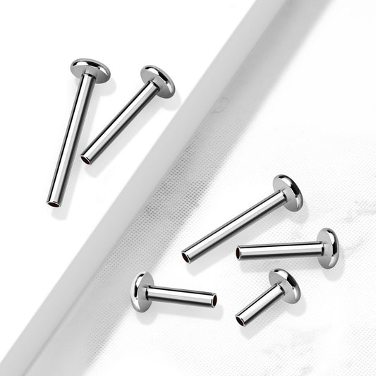 Surgical Steel Internally Threaded Flat Back Labret Post (no top)