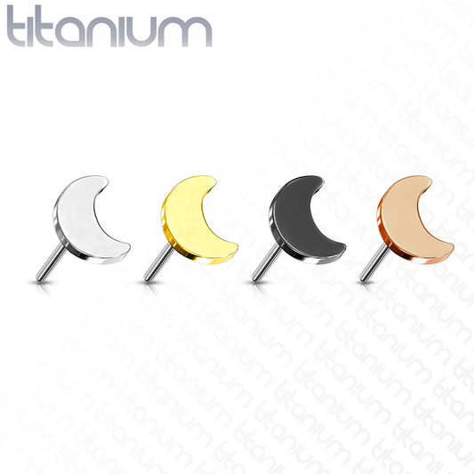 Titanium Threadless 4mm Moon Top Only