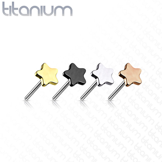 Titanium Threadless 4mm Star Top Only